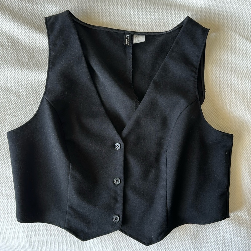 Black Button Up Vest